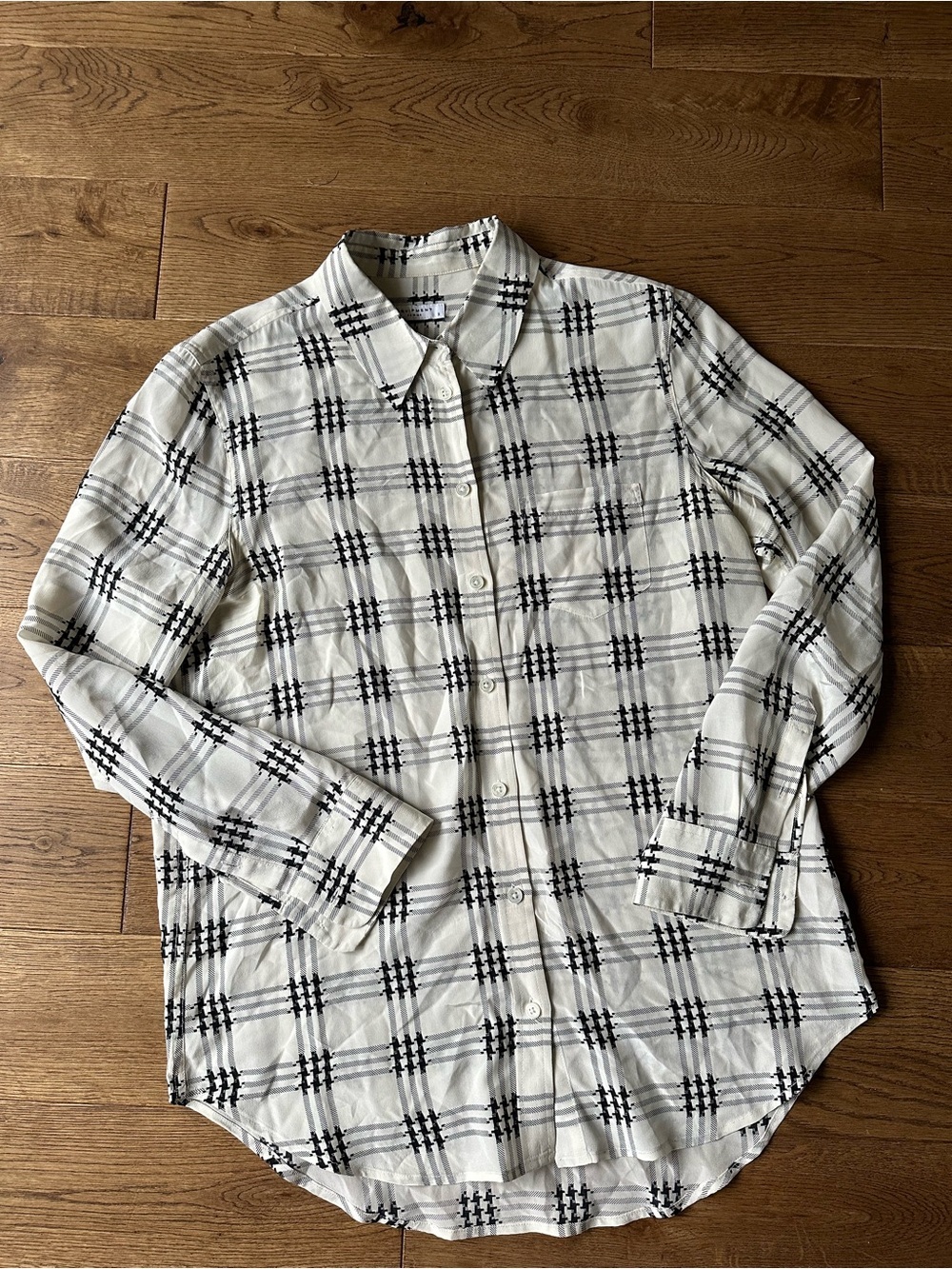 Equipment 100% Silk Blouse Shirt Plaid S